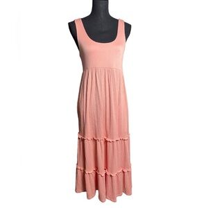 Scoop Women's Sleeveless Tiered Midi Sundress, Pink, XS (0-2)